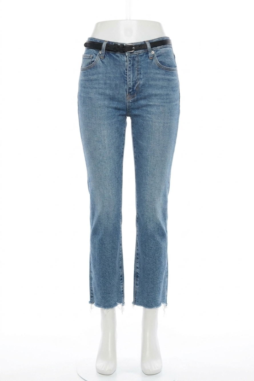 NEW FRAME the ruler crop jeans in stash destructed